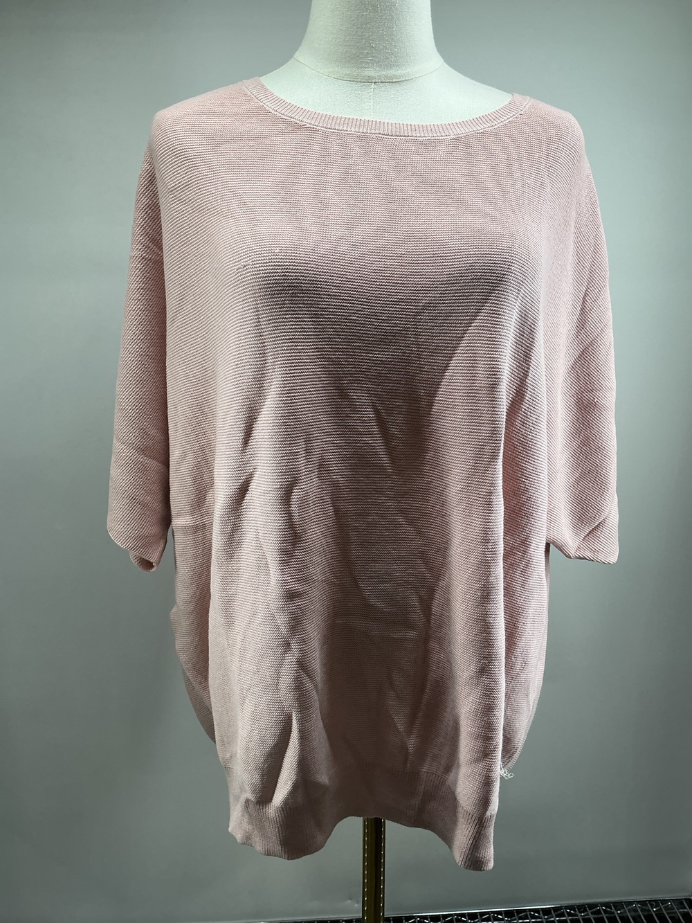 Lightweight Cotton Cashmere Link-Stitch Dolman Sweater